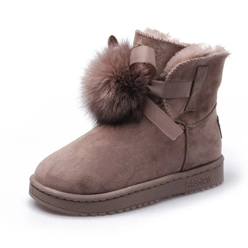 Real Fox Fur Snow Boot